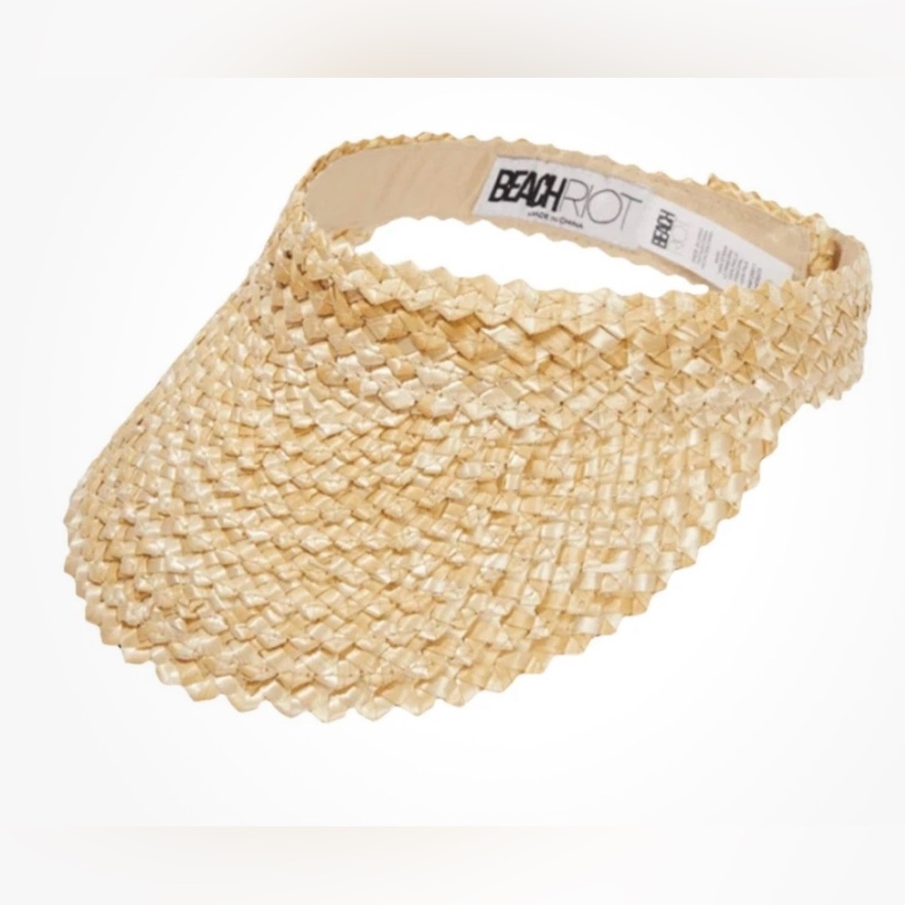 Beach Riot Tan Woven Visor